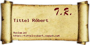 Tittel Róbert névjegykártya